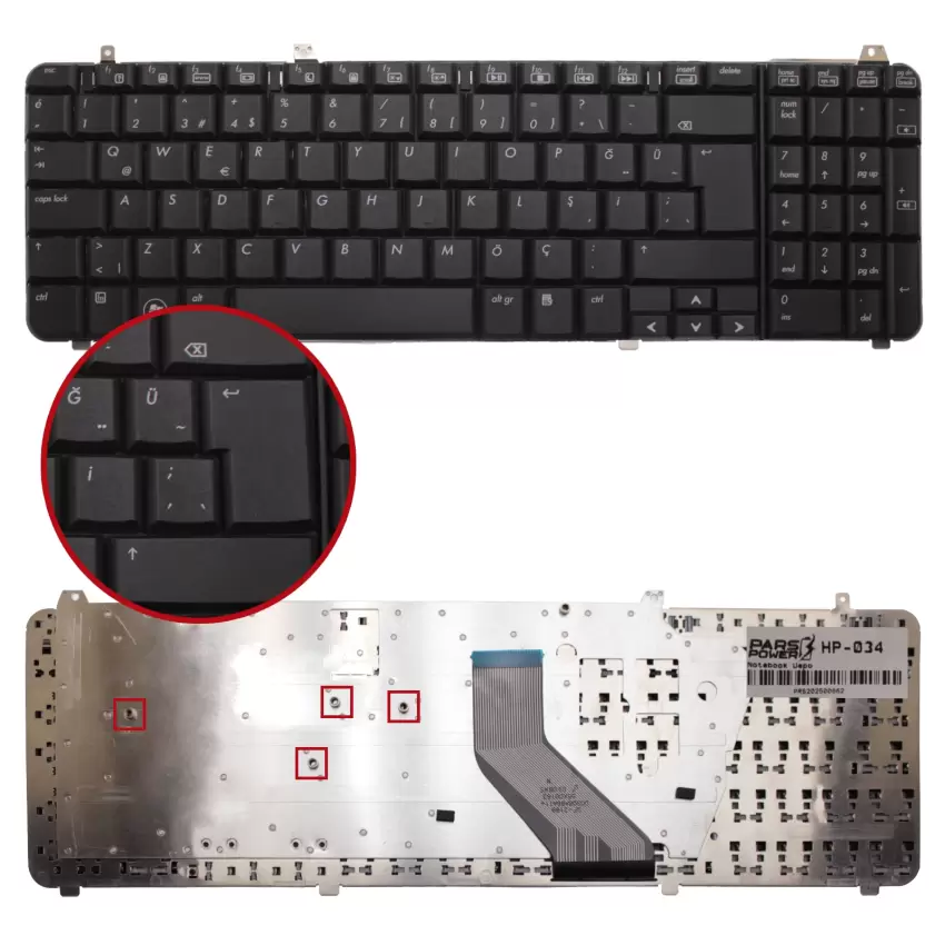 Hp NSK-HAM0G, NSK-HAM0T, NSK-HAM0U Notebook Klavye (Siyah TR)