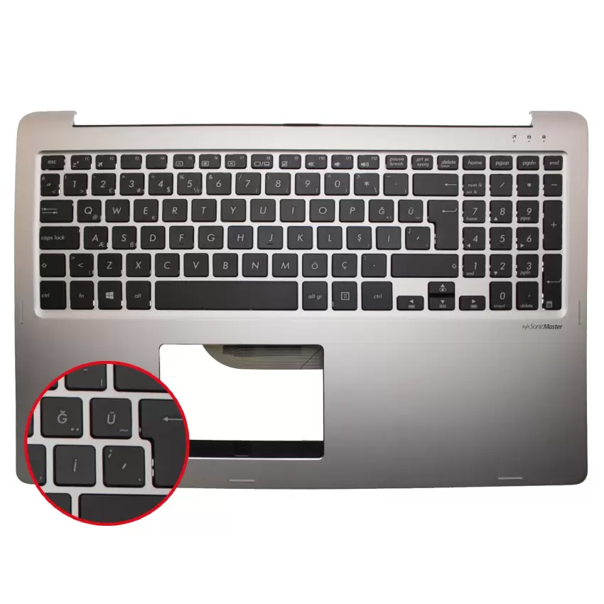 Asus Transformer TP500LB TP500LN Üst Kasalı Klavye (Siyah TR)