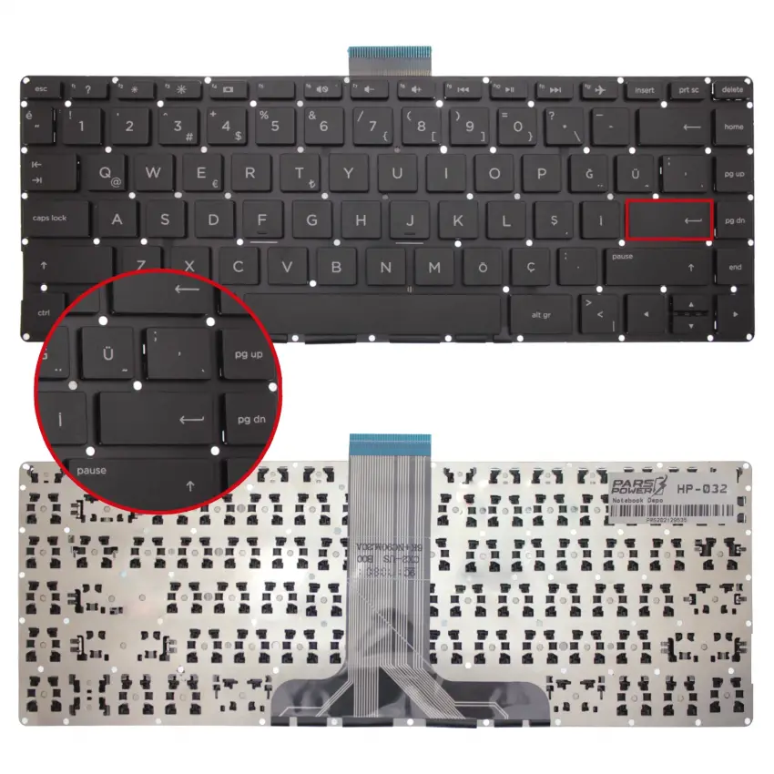 HP Stream 14-ax000 Serisi Notebook Klavye (Siyah TR)