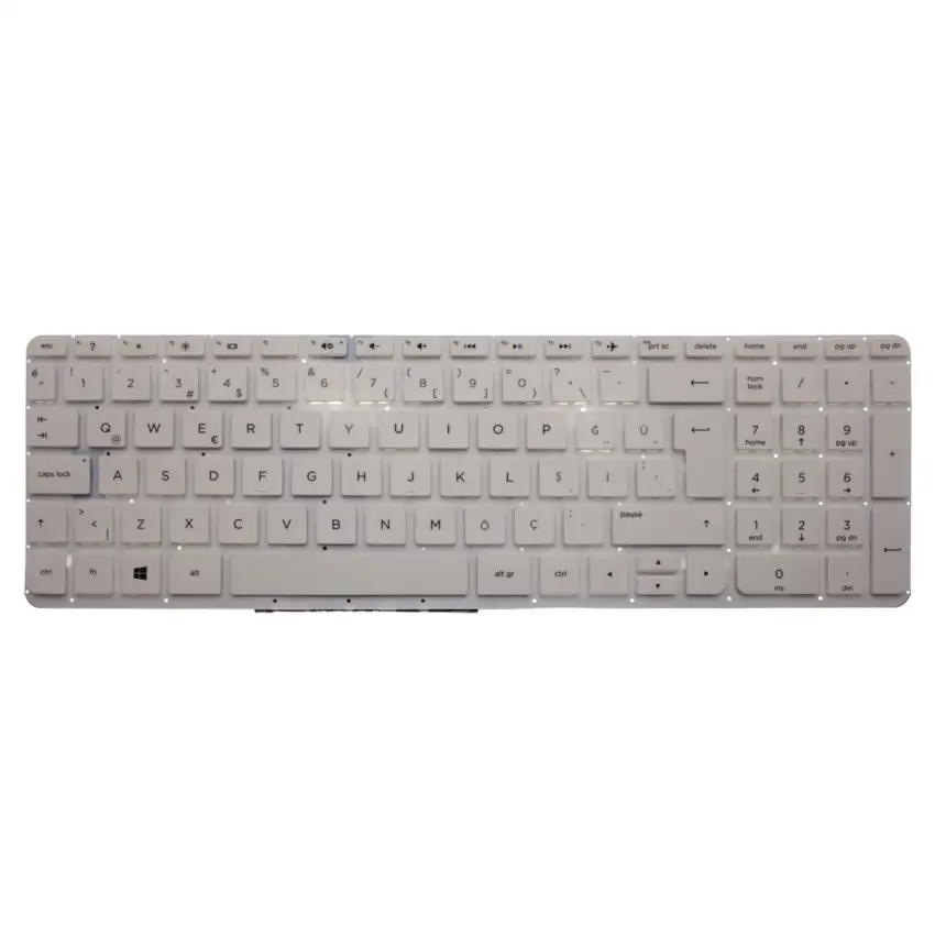 HP Pavilion 15-p201nt, 15-p202nt, 15-p203nt Notebook Klavye (Beyaz TR)