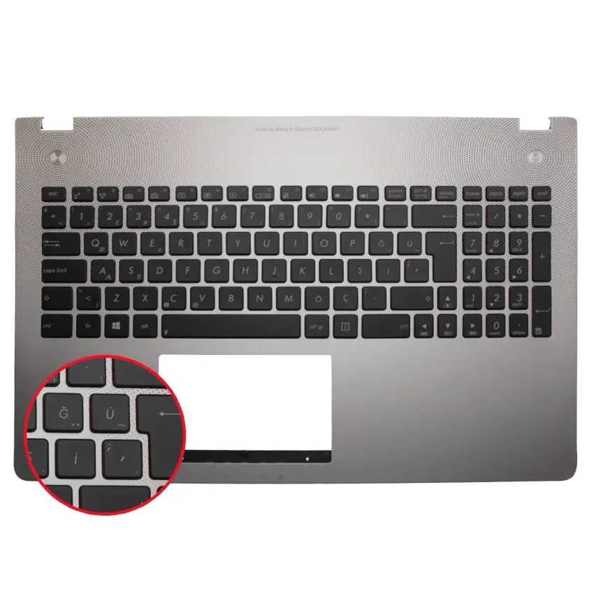 Asus N56VM-RB71 N, N56VM-S4033V, N56VM-S4061V Klavye Kasalı Işıklı (Siyah TR)