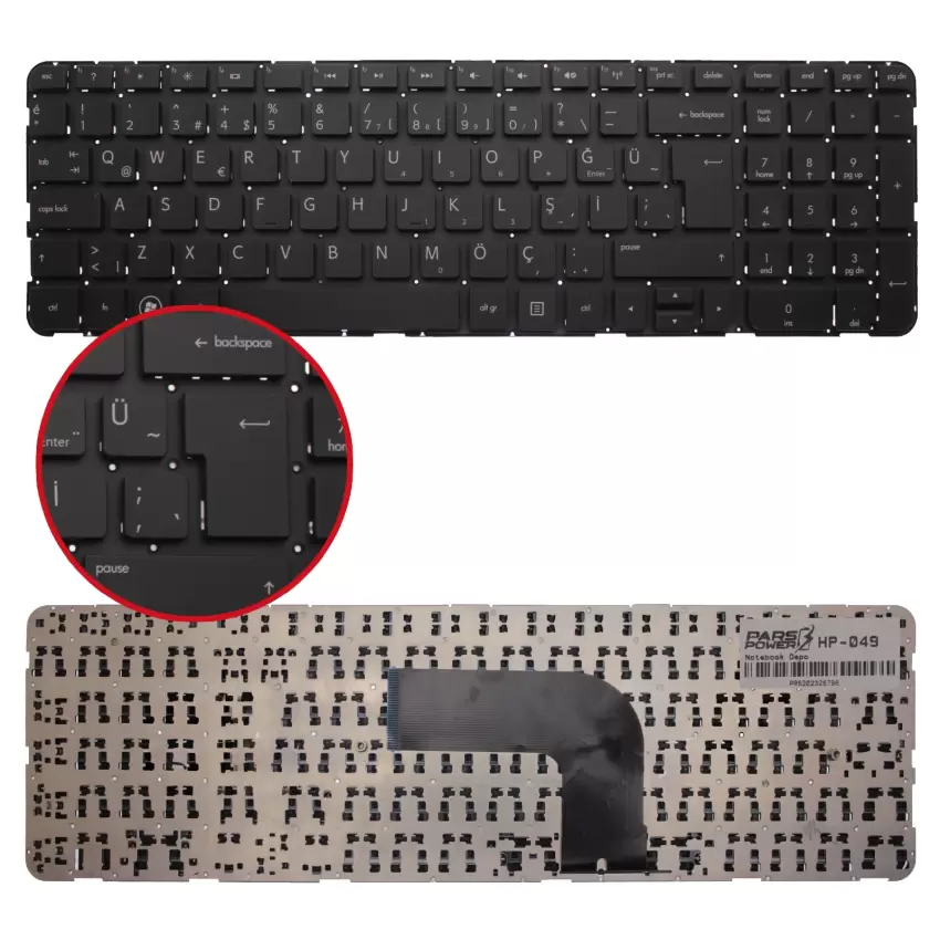 HP 697455-141, 697455-001 Notebook Klavye (Siyah TR)