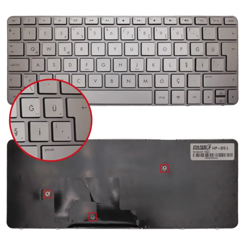 Hp 653855-141 Notebook Klavye (Gümüş TR)
