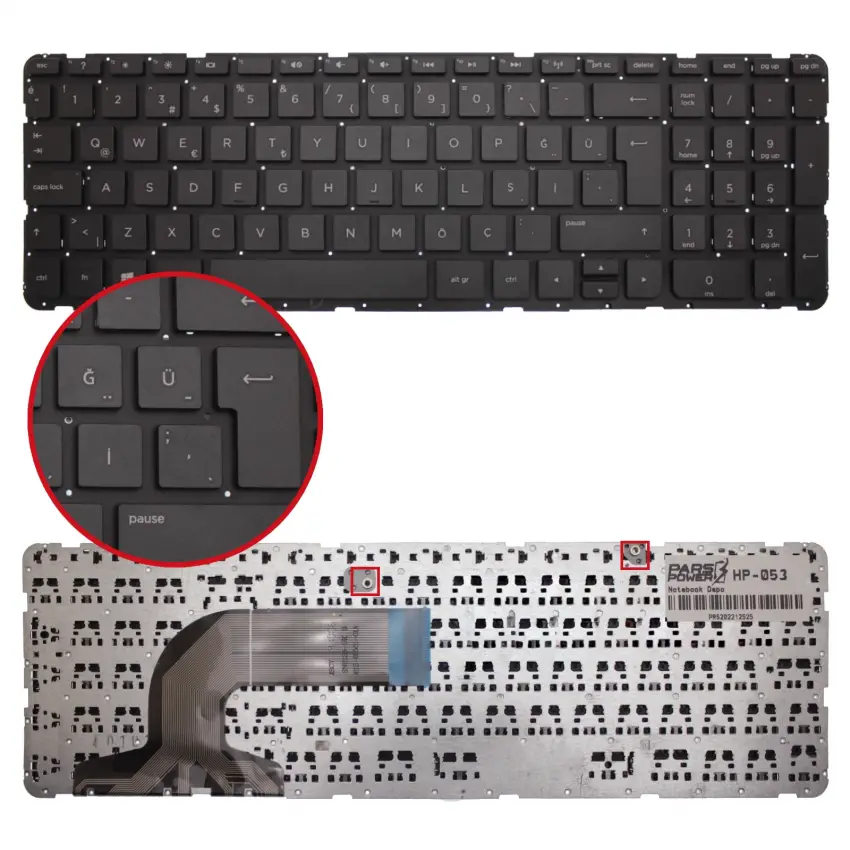 Hp 350 G1 F7Y80EA, K3X42EA, F7Z01EA Klavye (Siyah TR)