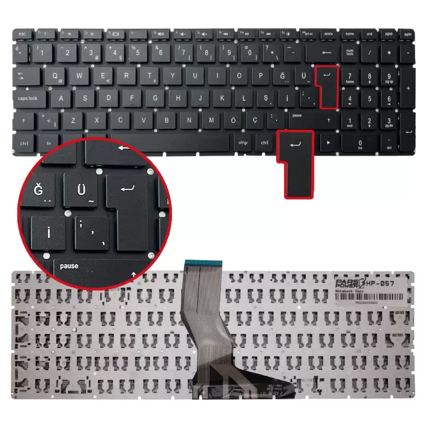 HP ENVY 15-ae101nt (N7L03EA) Klavye (Siyah TR)