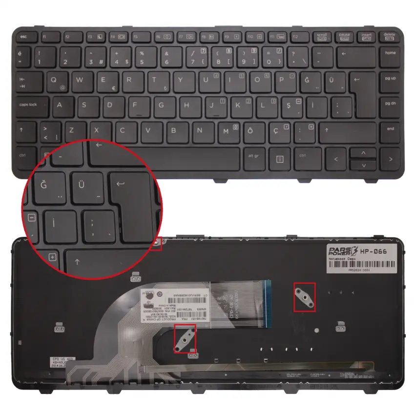 Hp ProBook 640 G1 (F1Q65EA) Notebook Klavye Işıklı (Siyah TR)