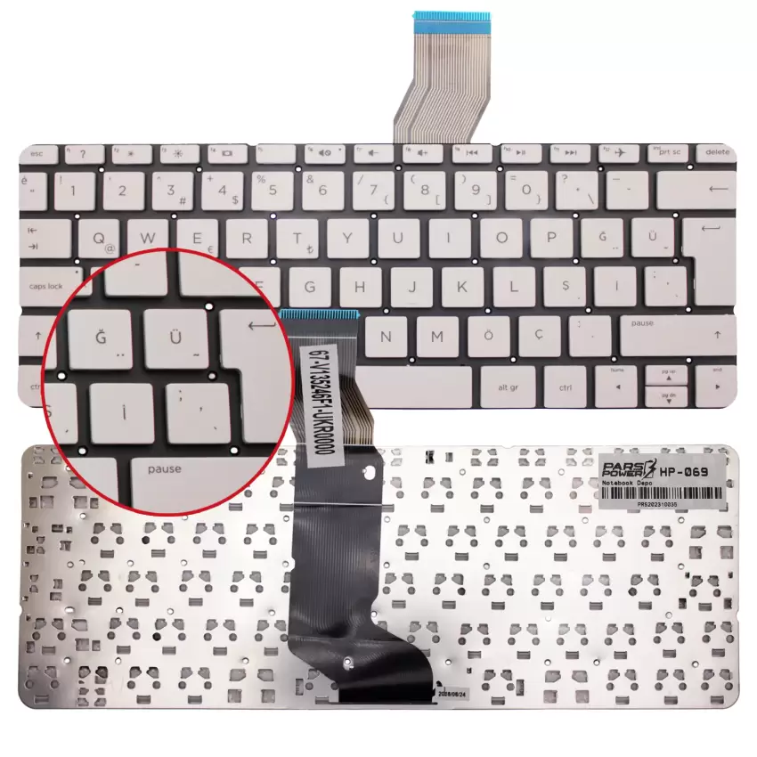 Hp 11-D Serisi Notebook Klavye (Beyaz TR)