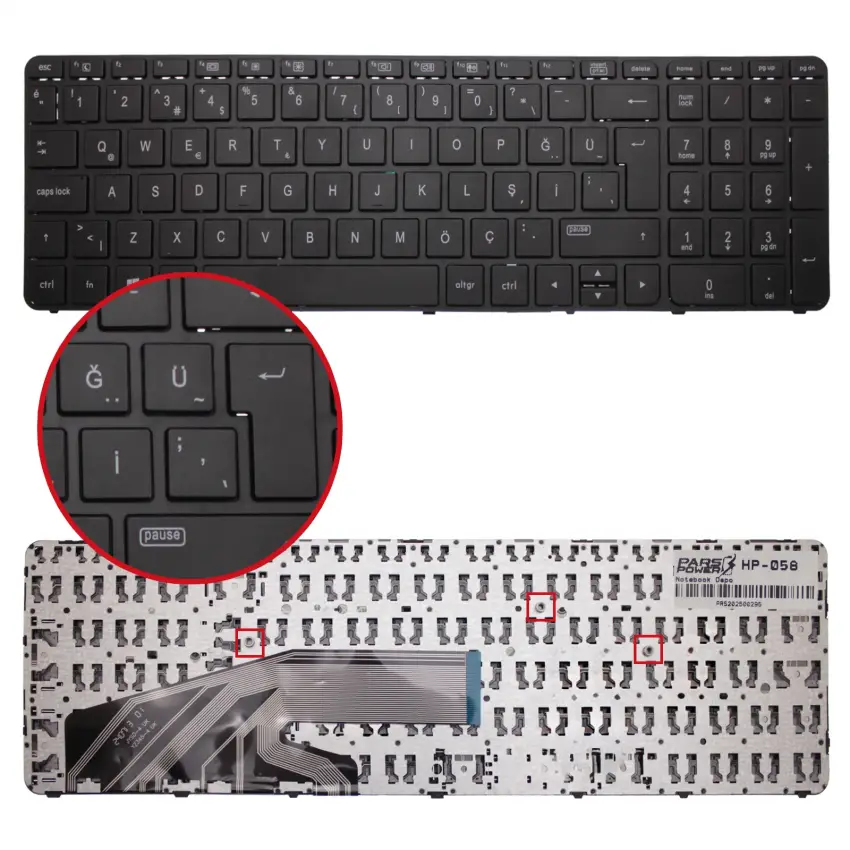 HP ProBook 650 G2 (Y3C04EA) Notebook Klavye (Siyah TR)