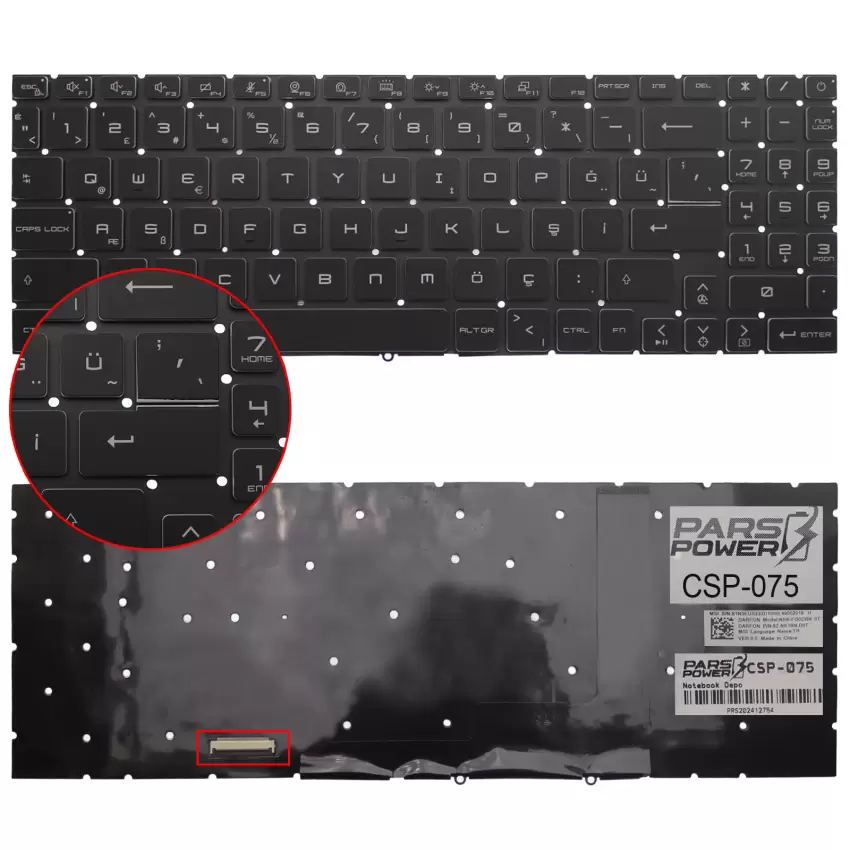 Msi Stealth GS77 12UGS MS-17P1 Klavye Işıklı (Siyah TR)