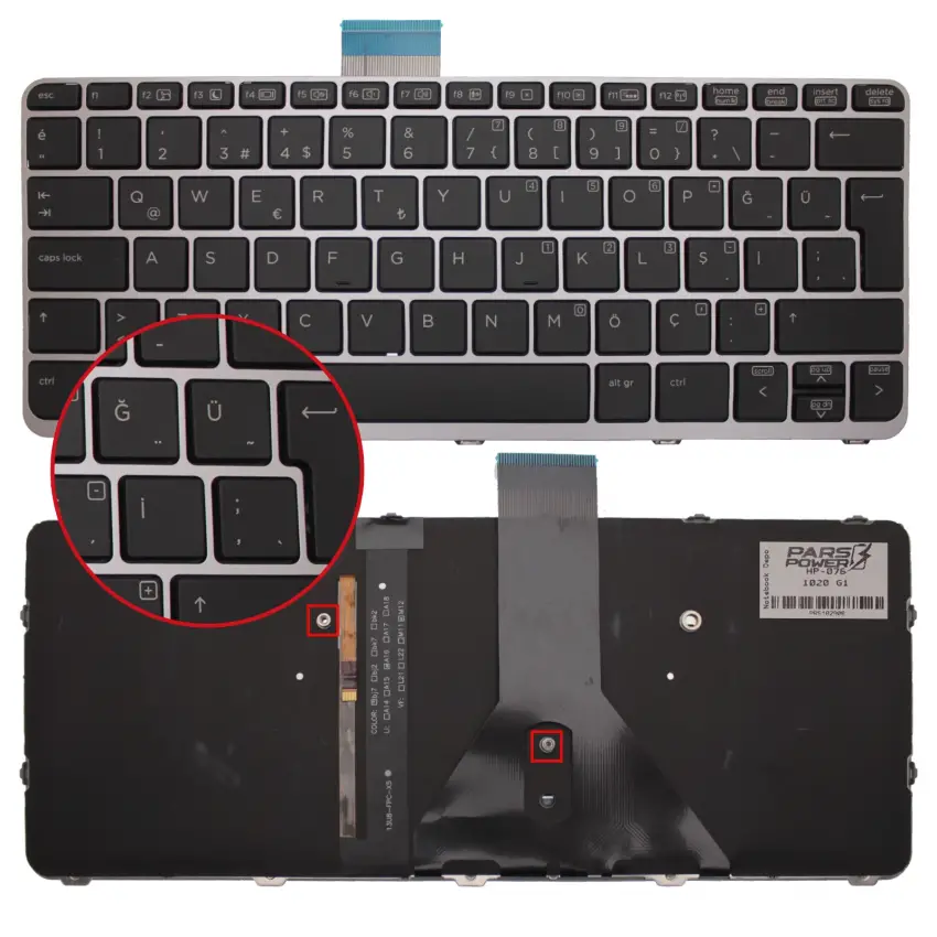 Hp EliteBook Folio 1030 G1 (X2F04EA) Notebook Klavye Işıklı (Siyah TR)