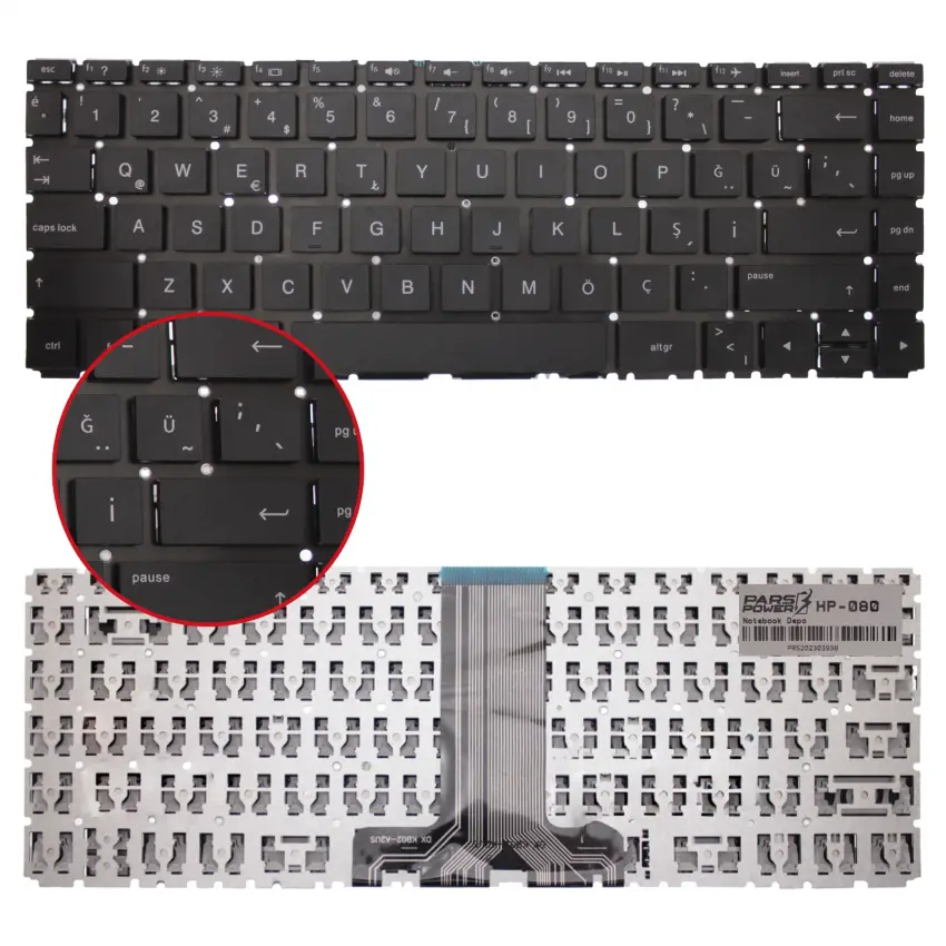 Hp 14-BS006NT(2BS99EA) Uyumlu Notebook Klavyesi (Siyah TR)