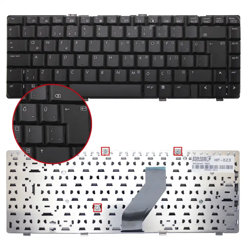 HP Pavilion dv6922et, dv6925et, dv6950et Notebook Klavye (Siyah TR)