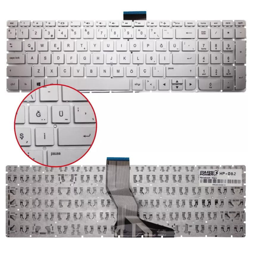 HP ENVY 15-ae101nt (N7L03EA) Klavye (Gümüş TR)