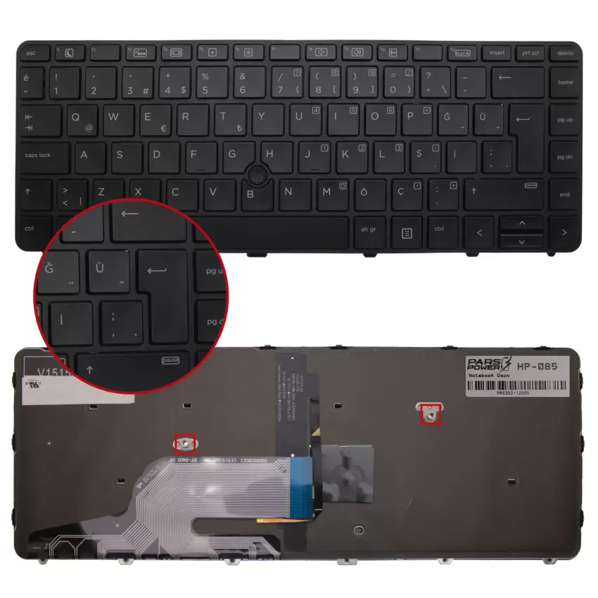 Hp ProBook 640 G2 T9X00EA, V1B25ES Notebook Klavye Işıklı (Siyah TR)
