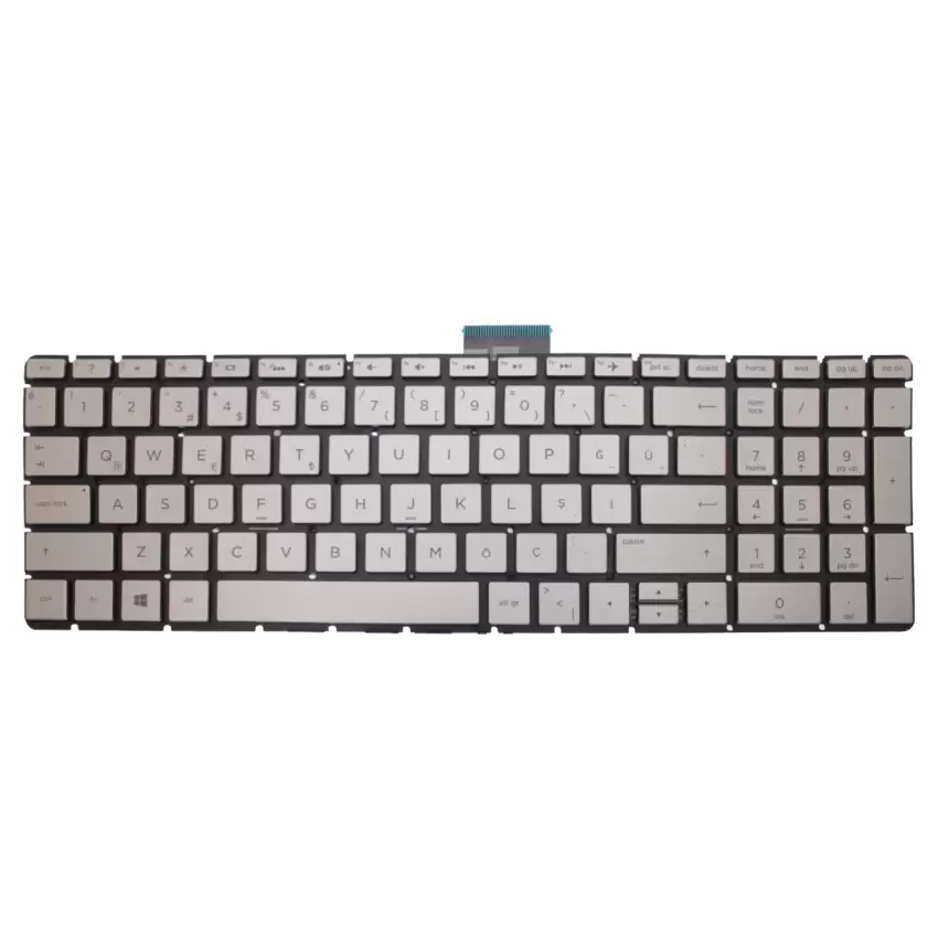 Hp Envy 15-as, 15-as0xx, 15-as1xx Notebook Klavye Işıklı (Gümüş TR)