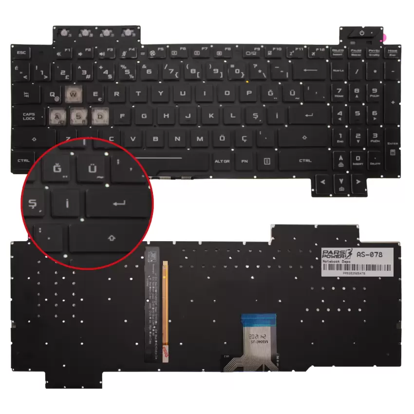 Asus TUF Gaming FX505DD-BQ114 Klavye Işıklı (Siyah TR)