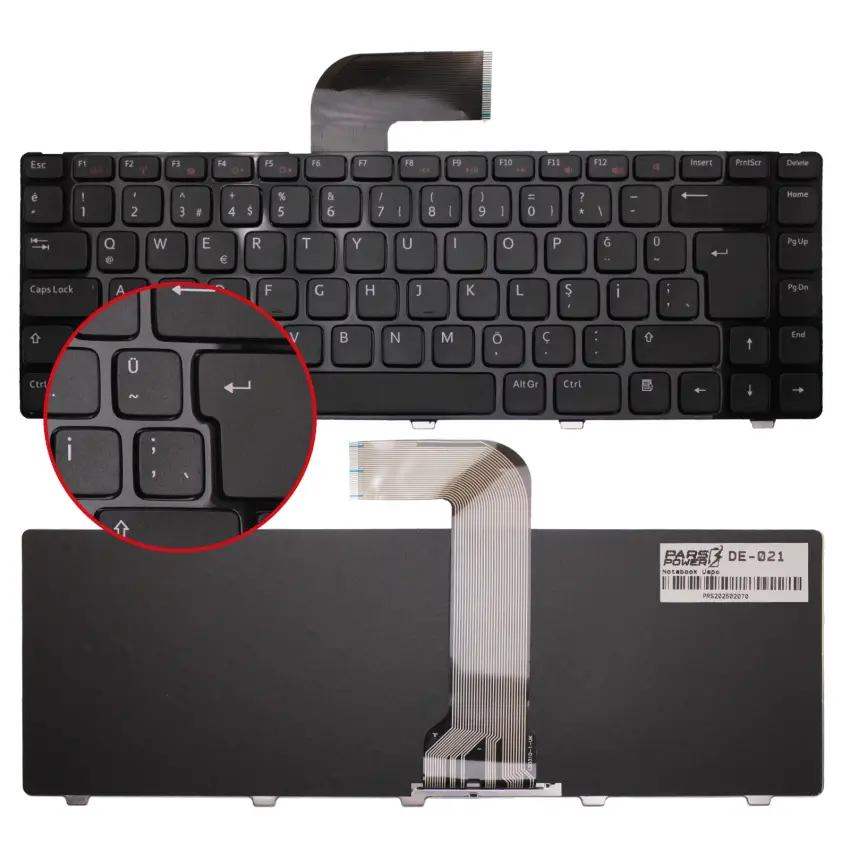 Dell 0YK72P, DX0BQ, DX0SW, NSK-DX0BQ Notebook Klavye (Siyah TR)