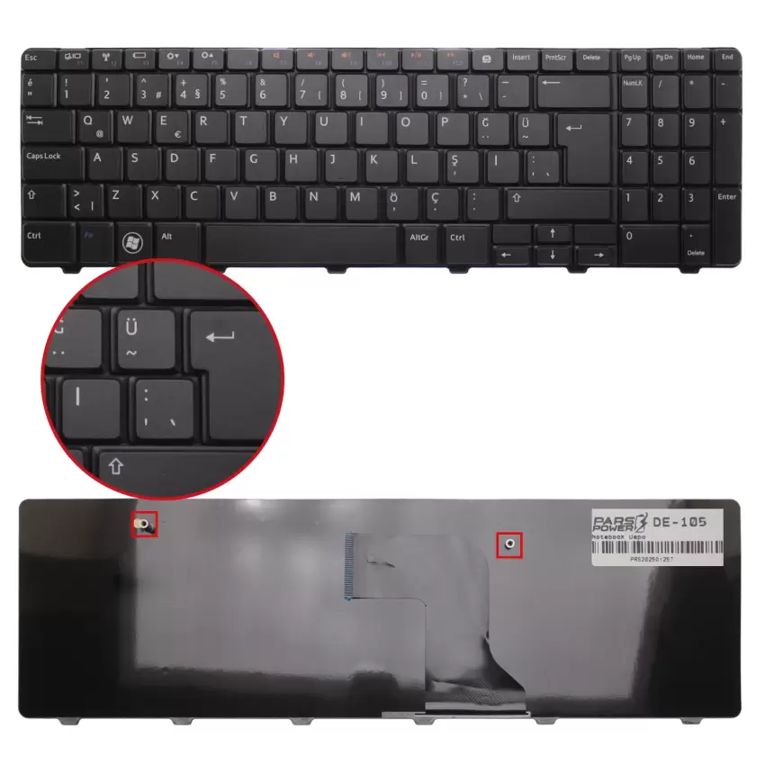 Dell 09GT99, 0FHYN5, 0JRH7K, 0MVP96 Notebook Klavye (Siyah TR)