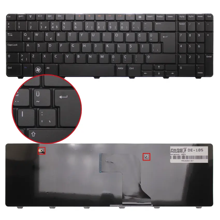 Dell Inspiron N5010D-168, 5010 38F23B Notebook Klavye (Siyah TR)
