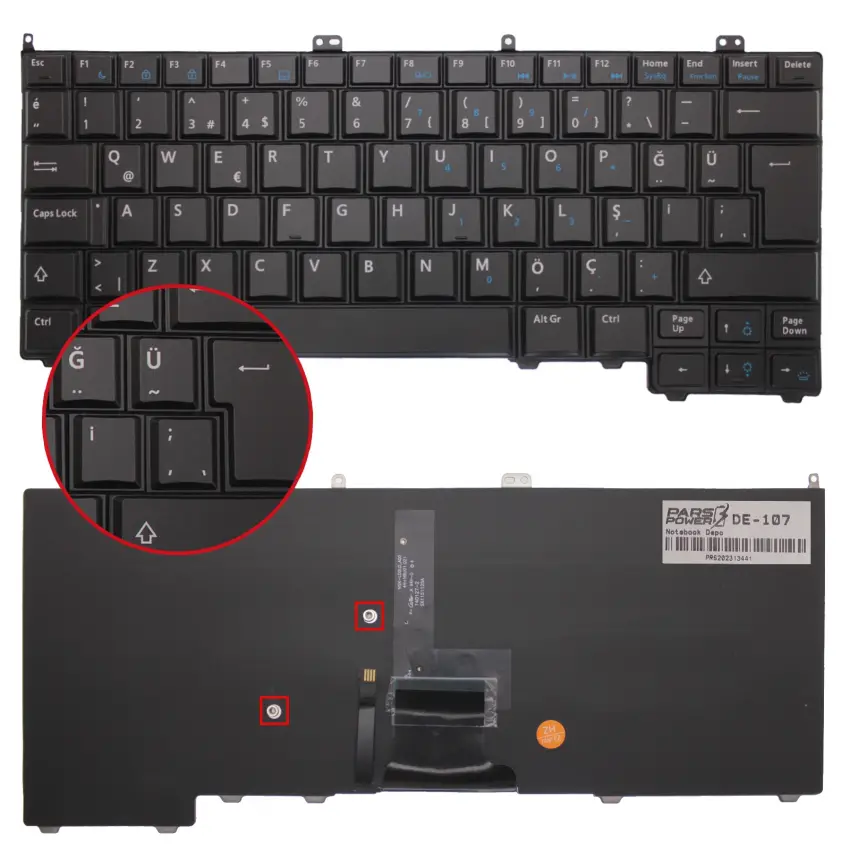 Dell Latitude 14-7000 P40G Klavye Işıklı (Siyah TR)