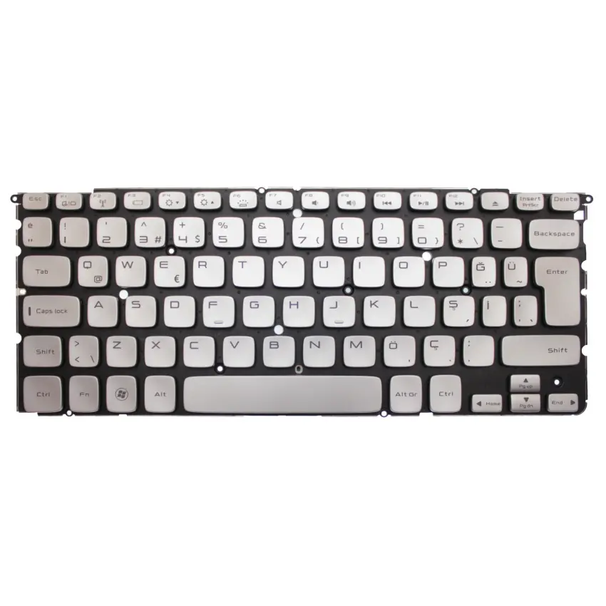 Dell XPS P24G001, P24G002 Klavye Işıklı (Gümüş TR)