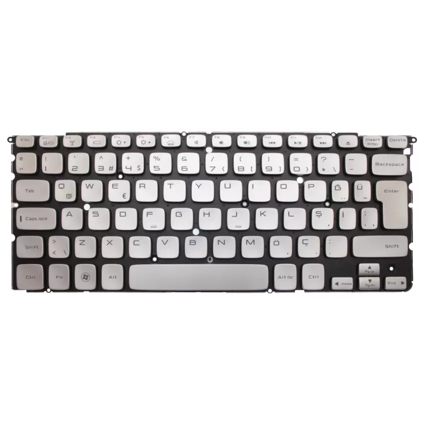 Dell XPS P12F001, P12F002 Klavye Işıklı (Gümüş TR)