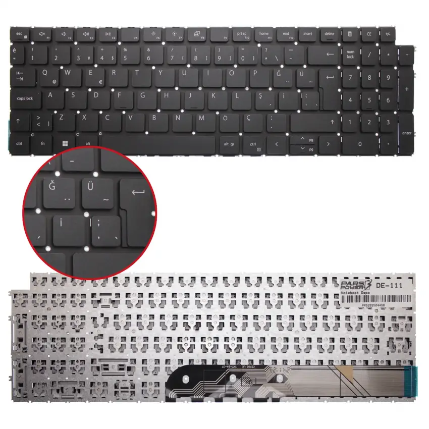 Dell inspiron 15 3511 F35OBF821N Klavye (Siyah TR)