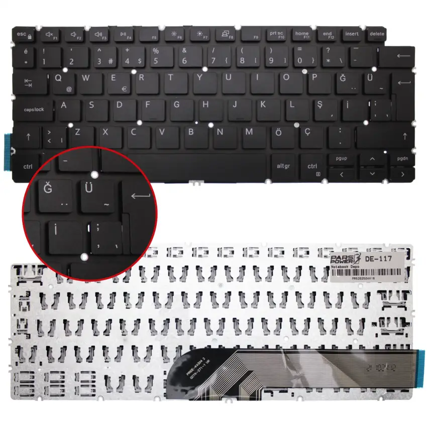 Dell Uyumlu Inspiron 5401-S65G7F82N0 Uyumlu Klavye (Siyah TR)