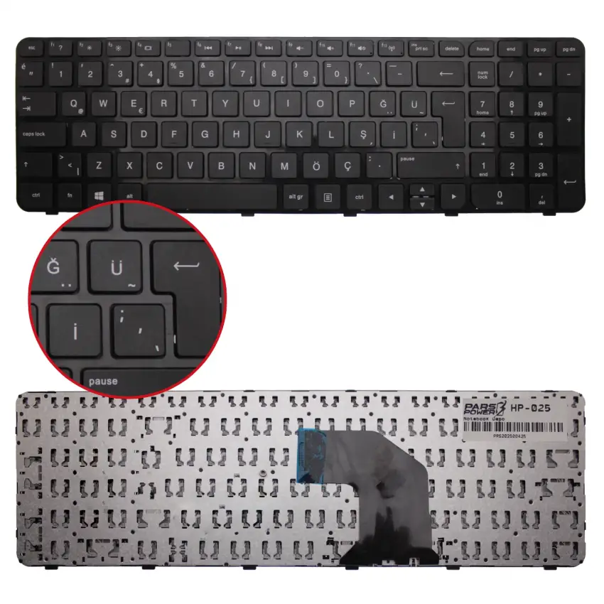 HP MP-11M83US-920W, C9M12PAAB2 Notebook Klavye (Siyah TR)