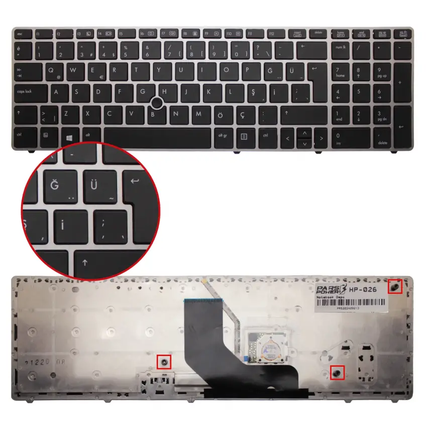 Hp EliteBook 8570p B6Q03EA, B6P98EA Notebook Klavye (Siyah TR)