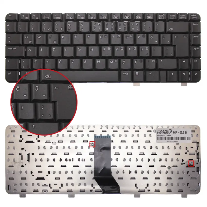 Hp NSK-H5Q0G, NSK-H5Q0T, NSK-H5Q1D Notebook Klavye (Siyah TR)