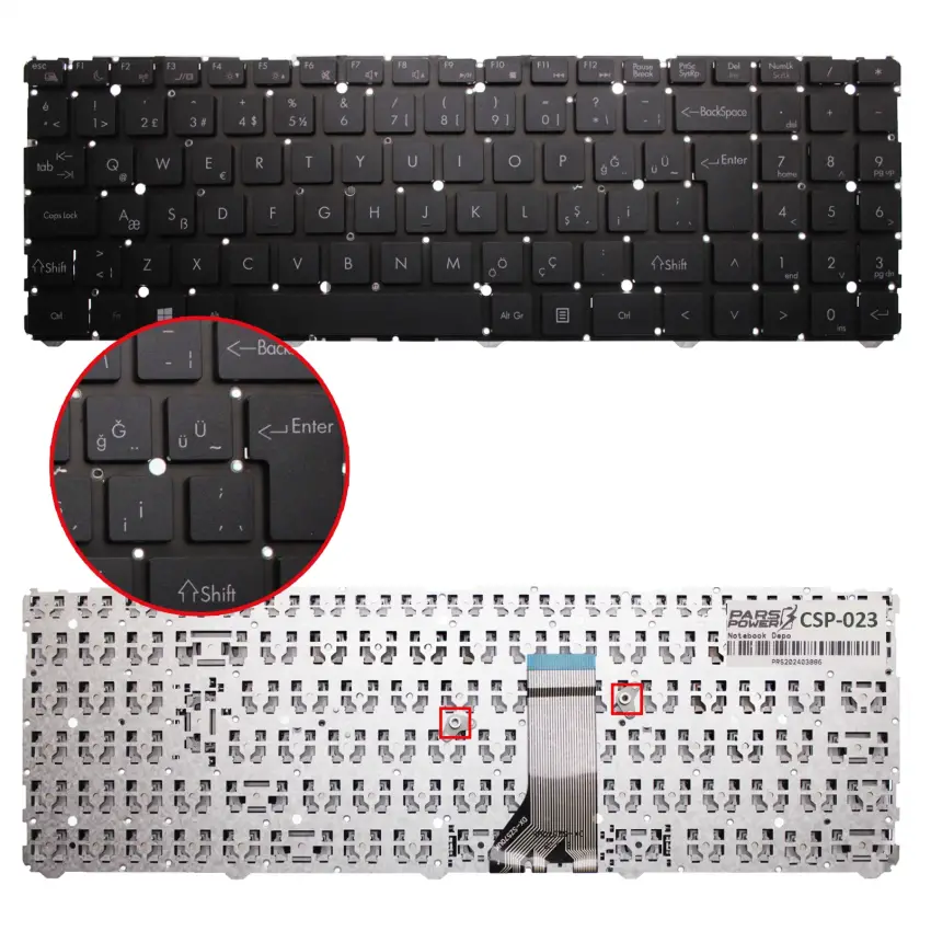 Grundig GNB 1565 A1 i3, GNB1565A1İ3 Notebook Klavye (Siyah TR)