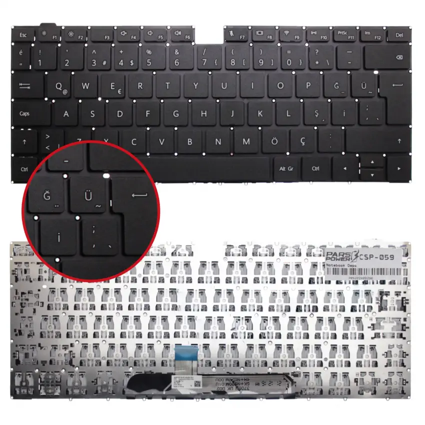 Huawei MateBook D15 B0B-WAIR Klavye (Siyah TR)