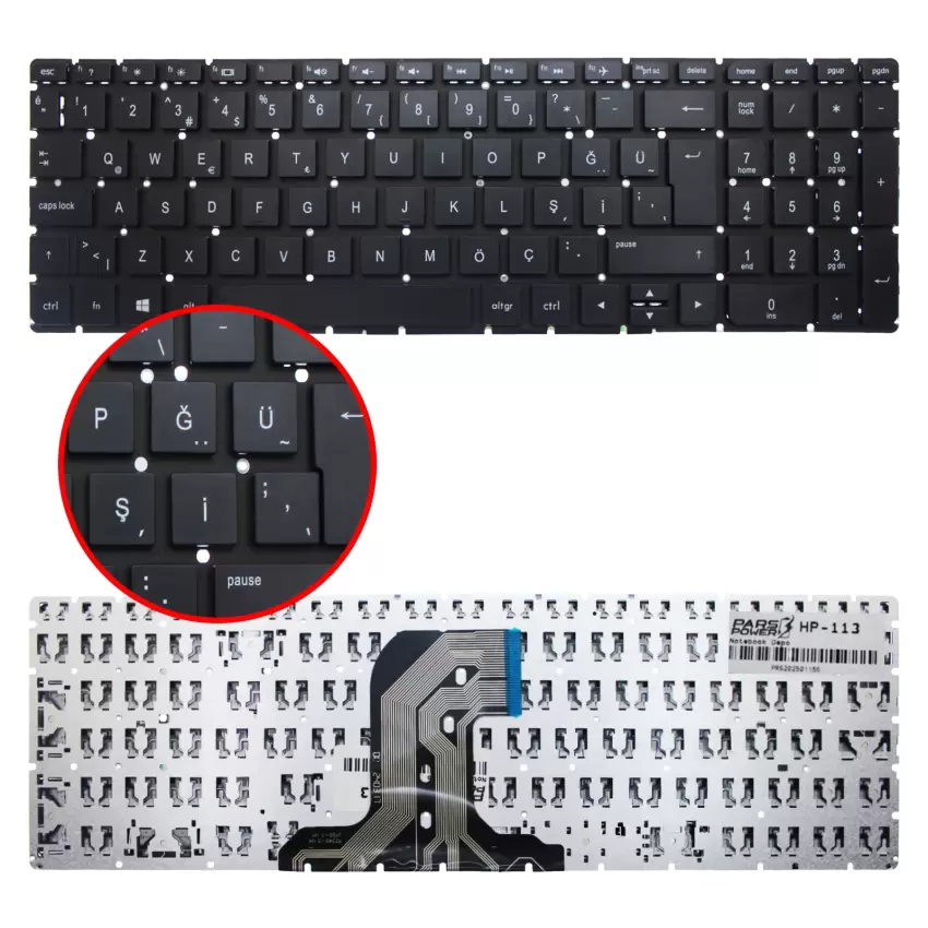 HP 908029-141, 908030-141, 9Z.NC8SC.A01 Notebook Klavye (Siyah TR)