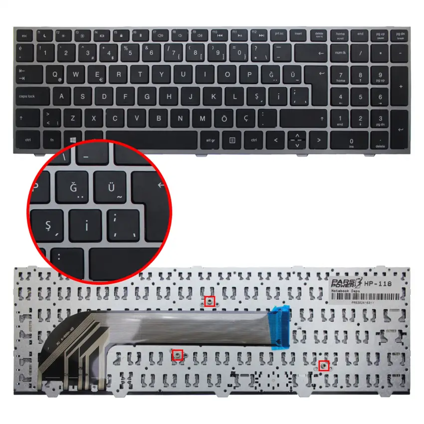 Hp 676504-141, 677045-141, 683491-141 Notebook Klavye (Siyah TR)