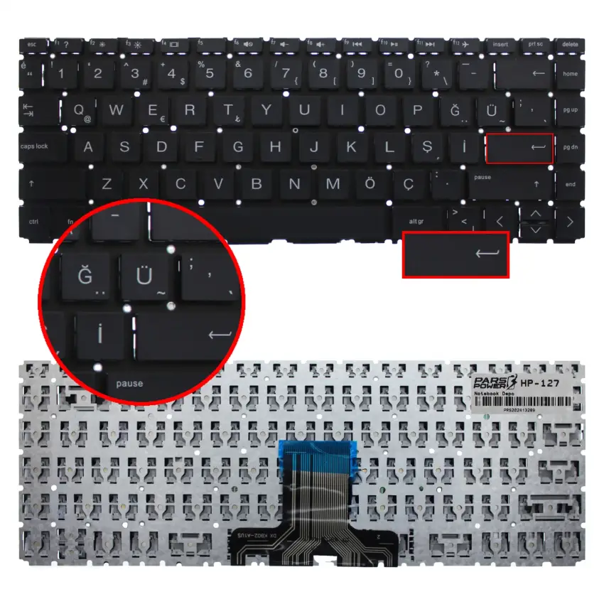 HP 14-cf2004nt 9CN08EA, 14-cf2007nt 9MP29EA Klavye (Siyah TR)