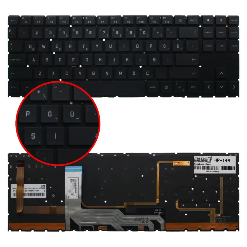 HP OMEN 15-ek0007nt (3A699EA) Klavye Işıklı (Siyah TR)