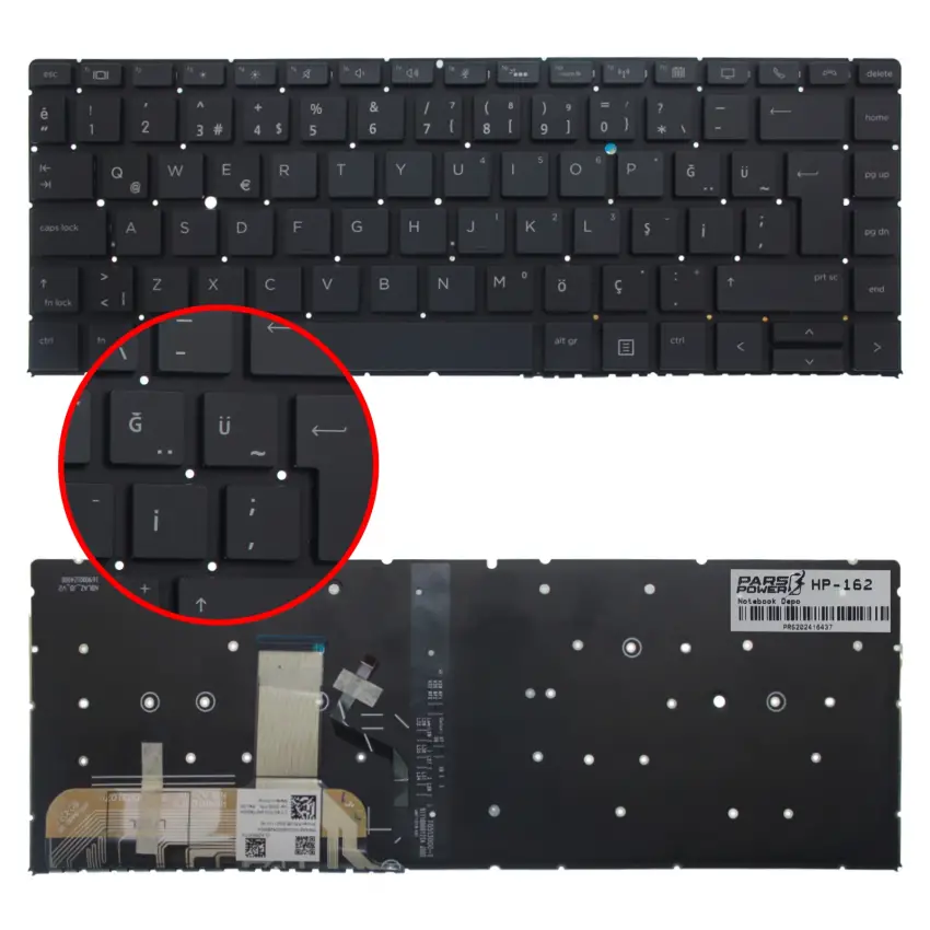 HP EliteBook Folio 6037B0158919 Klavye Işıklı (Siyah TR)