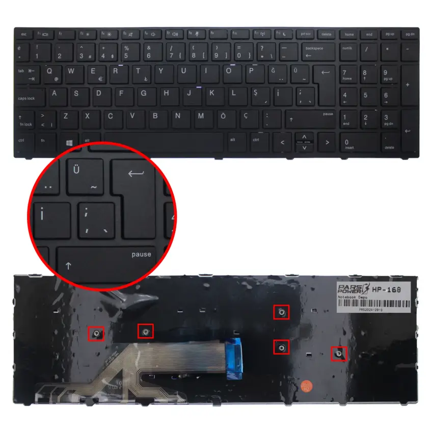 HP Probook L09593-141 Klavye (Siyah TR)