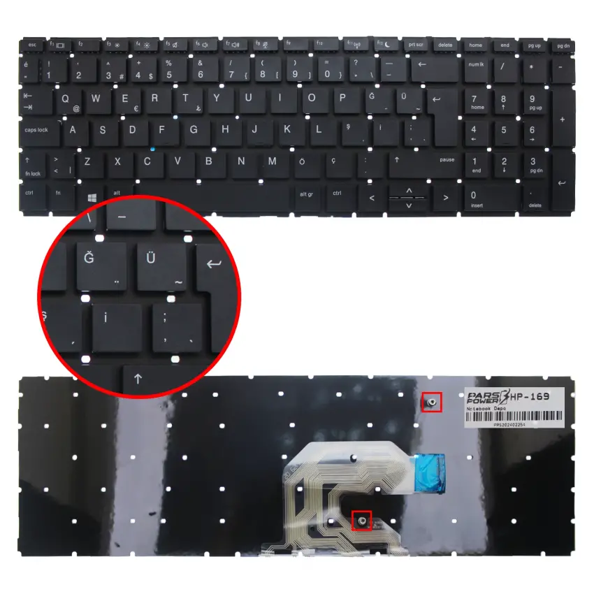 HP ProBook L45090-001, L45090-141 Klavye (Siyah TR)