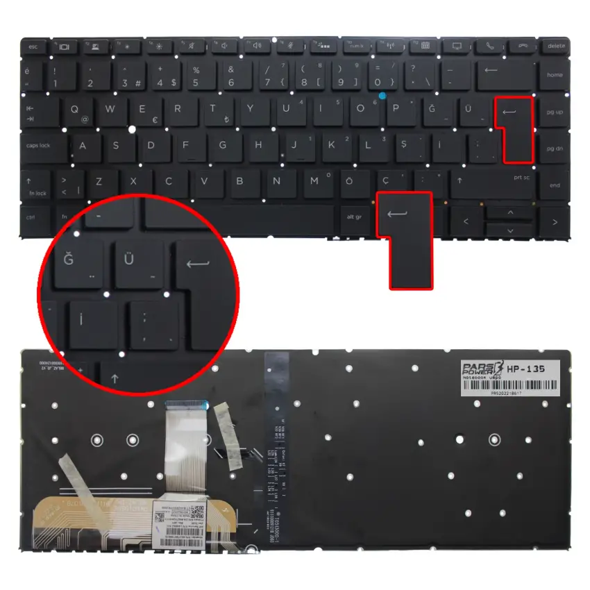 HP EliteBook Folio 1040 G4 Klavye Işıklı (Siyah TR)