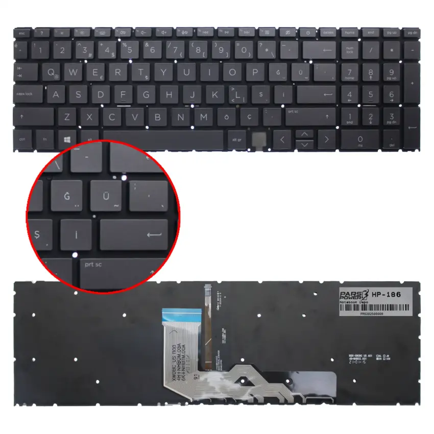 HP-186 Klavye Işıklı (Siyah TR)