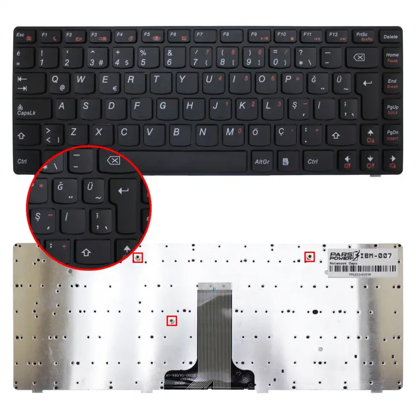 Lenovo ideaPad Z485 Notebook Klavye (Siyah TR)