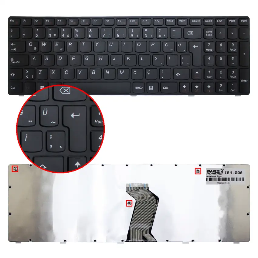 Lenovo Z565A Notebook Klavye (Siyah TR)
