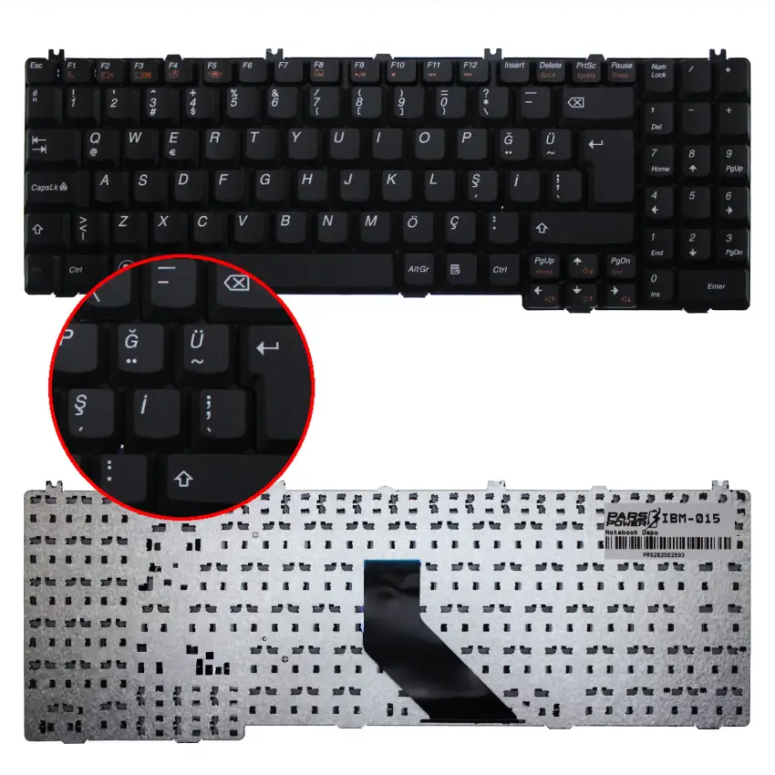 Lenovo 20023 Notebook Klavye (Siyah TR)