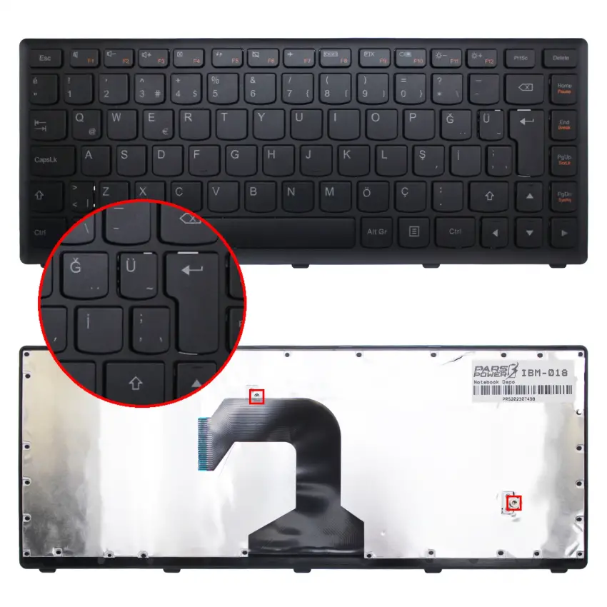 Lenovo 25213475 Uyumlu Notebook Klavye (Siyah TR)