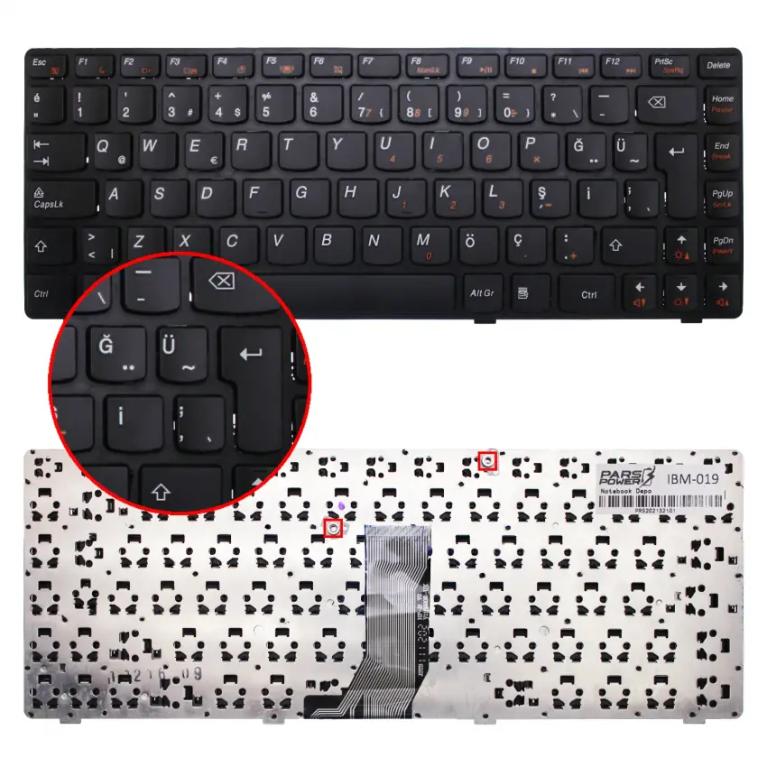 Lenovo IdeaPad 9Z.N5TSW.A0T, 25-011599 Notebook Klavye (Siyah TR)