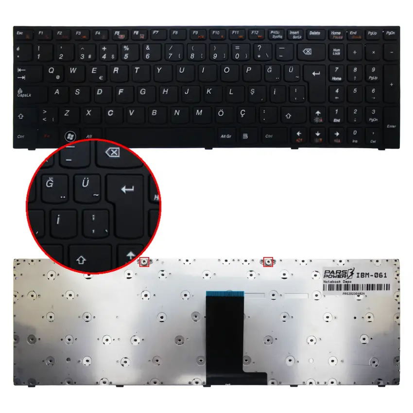 Lenovo 25204916, 25213231, 25-213231 Notebook Klavye (Siyah TR)