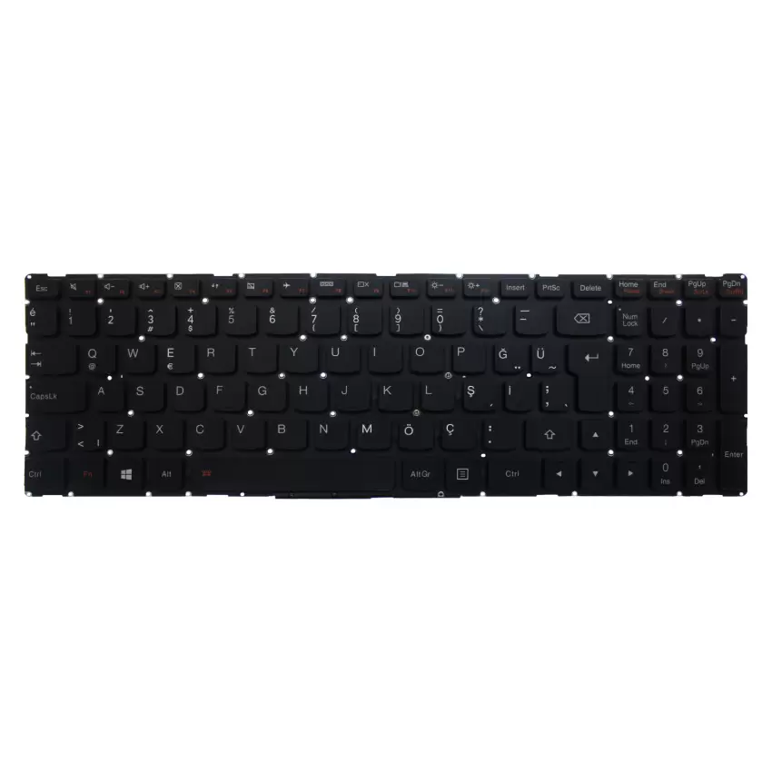 Lenovo Yoga 500-15IBD, 500-15ISK Notebook Klavye Işıklı (Siyah TR)
