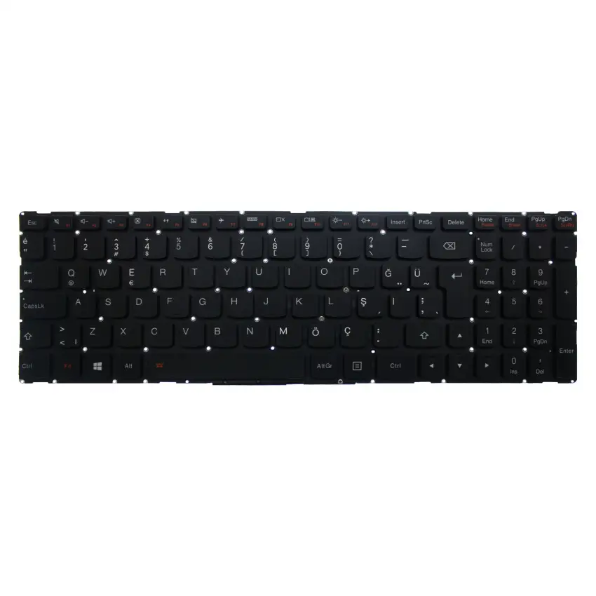 Lenovo Yoga 500-15ACL Type 80ND Notebook Klavye Işıklı (Siyah TR)